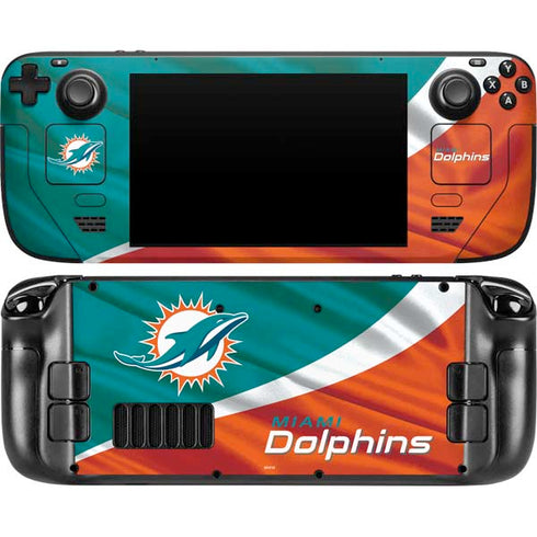 NFL Miami Dolphins Steam Deck Handheld Gaming Computer Skin
